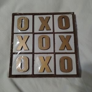 Gold and White Tic Tac Toe Wall Art